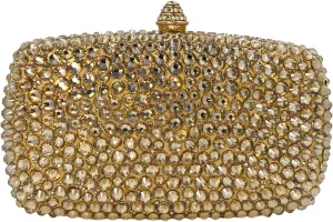 Boutique De FGG Crystal Clutch Purse with Spikes Women Evening Bags Party Rhinestone Clutch Bag Wedding Prom Handbags,Mini