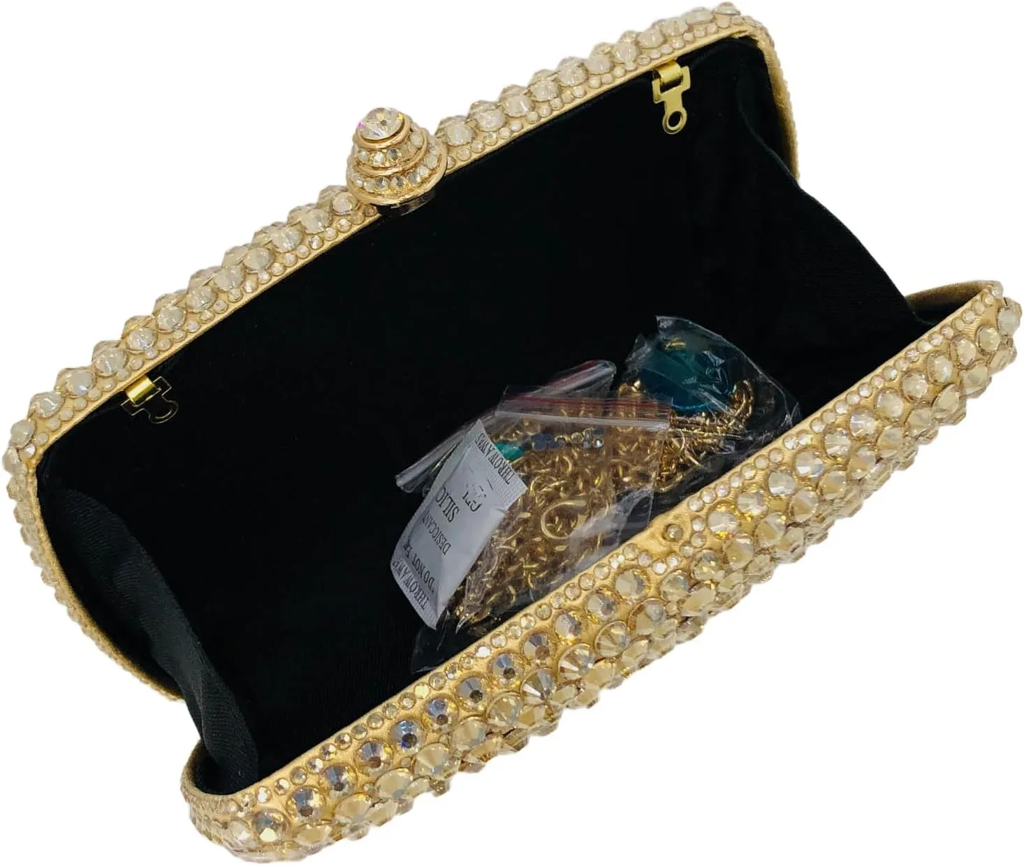 Boutique De FGG Crystal Clutch Purse with Spikes Women Evening Bags Party Rhinestone Clutch Bag Wedding Prom Handbags,Mini