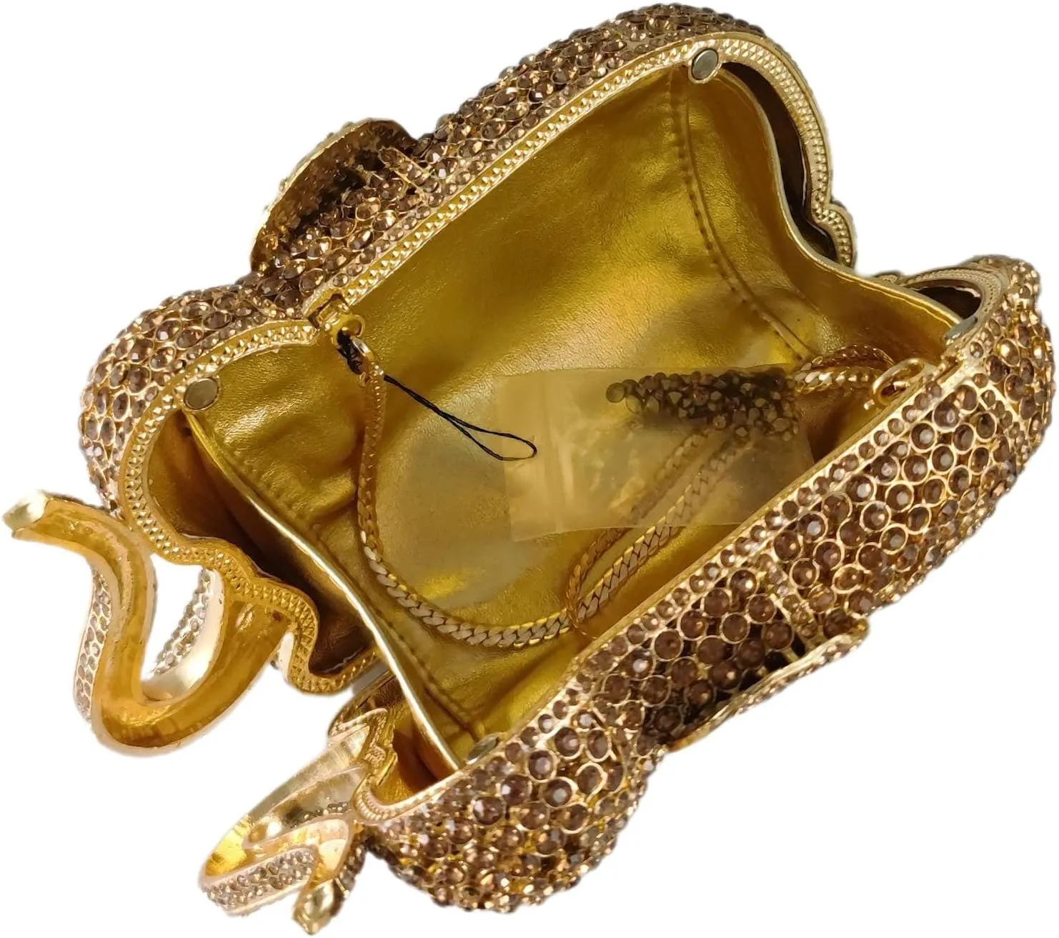 Boutique De FGG Elephant Crystal Clutch Bags Women Animal Rhinestone Evening Handbags Bridal Party Crystal Clutch Purse,Mini