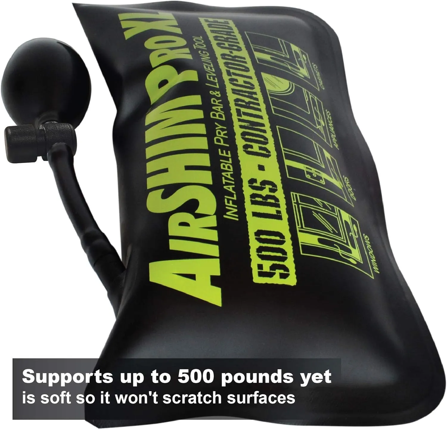 Calculated Industries 1194 Air Shim XL Inflatable Pry Bar and Leveling Tool; 500 LB Load Holding Rating; Contractor-Grade Alignment Pump Wedge