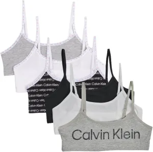 Calvin Klein Girls' Cotton Training Bra Bralette with Adjustable Straps, 2 Pack