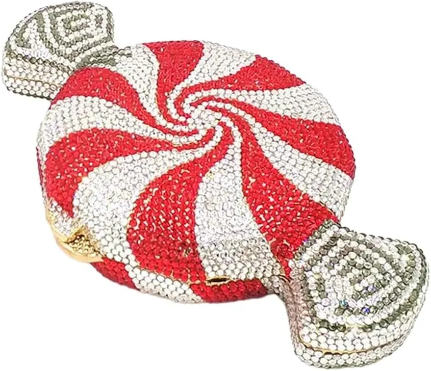 Candy Shape Clutch Purse Shining Crystal Evening Bags Luxury Rhinestone Handbags for Prom Cocktail Party