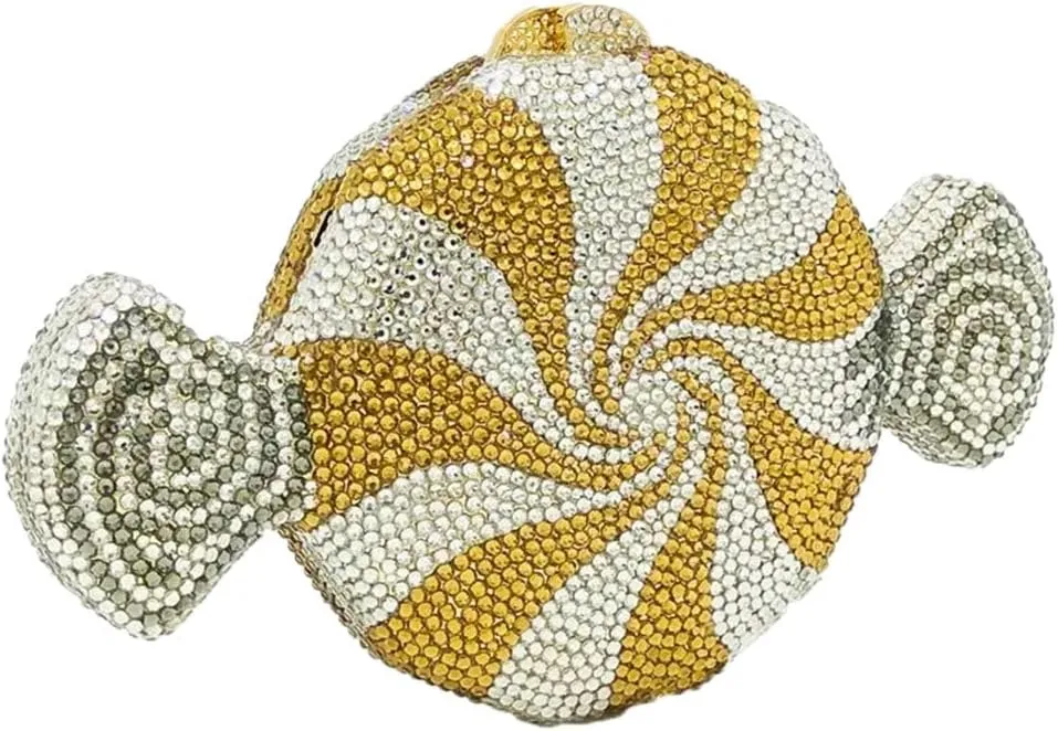 Candy Shape Clutch Purse Shining Crystal Evening Bags Luxury Rhinestone Handbags for Prom Cocktail Party