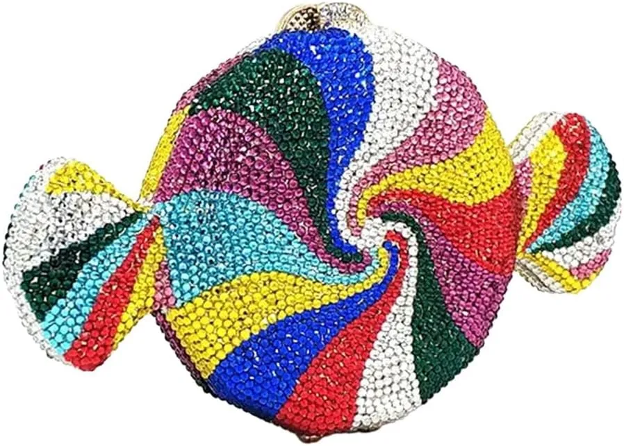 Candy Shape Clutch Purse Shining Crystal Evening Bags Luxury Rhinestone Handbags for Prom Cocktail Party