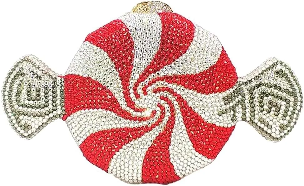Candy Shape Clutch Purse Shining Crystal Evening Bags Luxury Rhinestone Handbags for Prom Cocktail Party