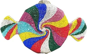 Candy Shape Clutch Purse Shining Crystal Evening Bags Luxury Rhinestone Handbags for Prom Cocktail Party