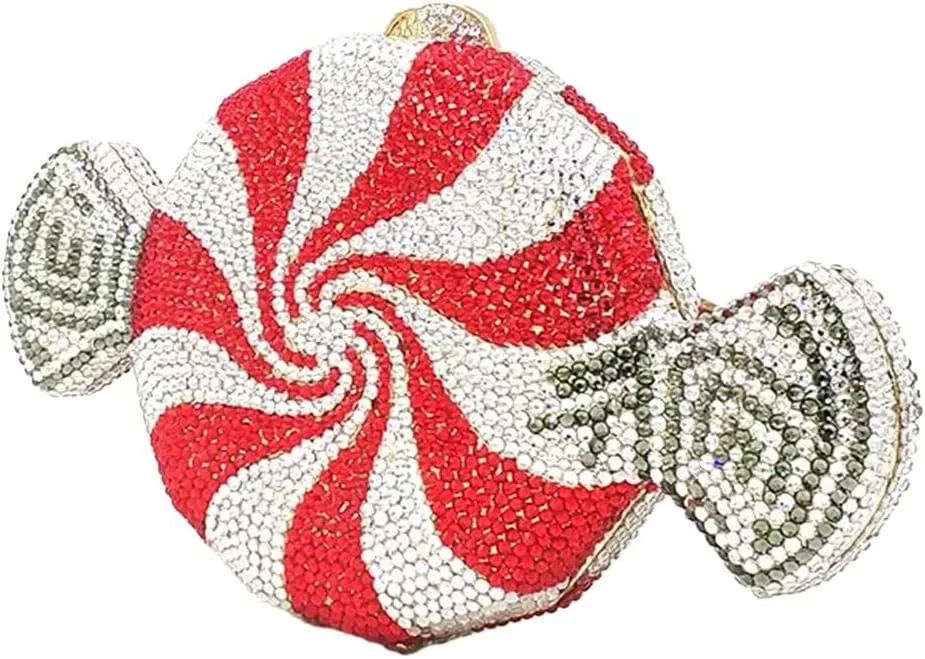 Candy Shape Clutch Purse Shining Crystal Evening Bags Luxury Rhinestone Handbags for Prom Cocktail Party
