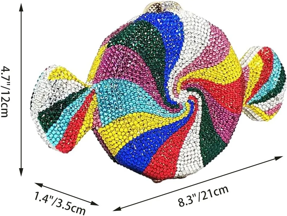 Candy Shape Clutch Purse Shining Crystal Evening Bags Luxury Rhinestone Handbags for Prom Cocktail Party