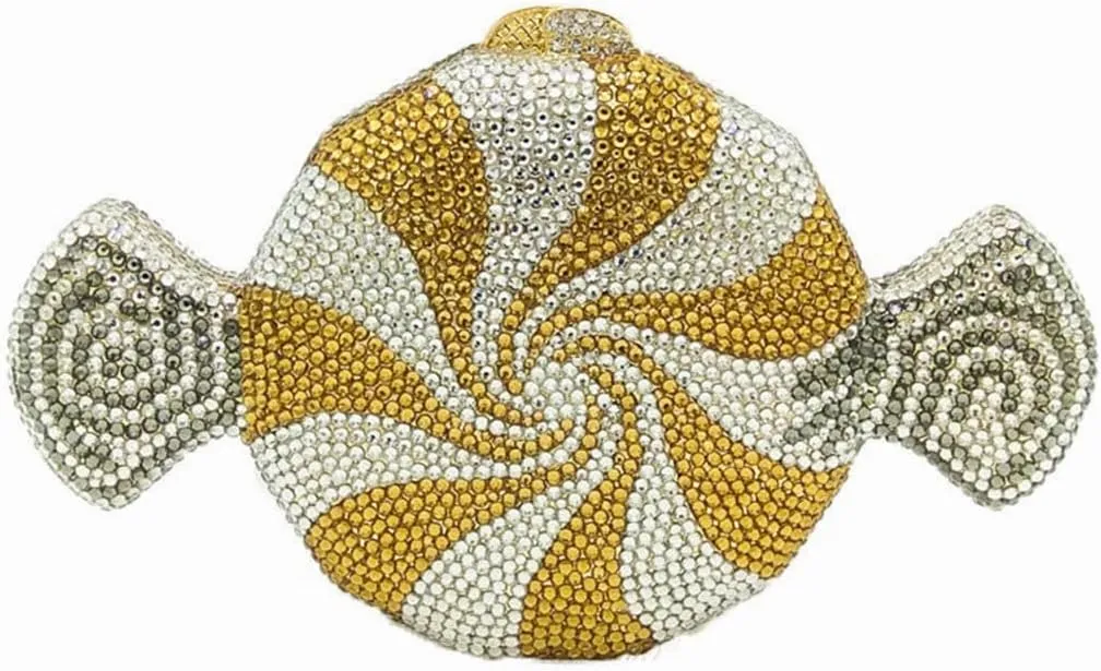 Candy Shape Clutch Purse Shining Crystal Evening Bags Luxury Rhinestone Handbags for Prom Cocktail Party