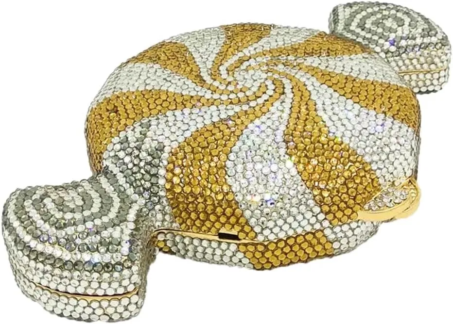 Candy Shape Clutch Purse Shining Crystal Evening Bags Luxury Rhinestone Handbags for Prom Cocktail Party