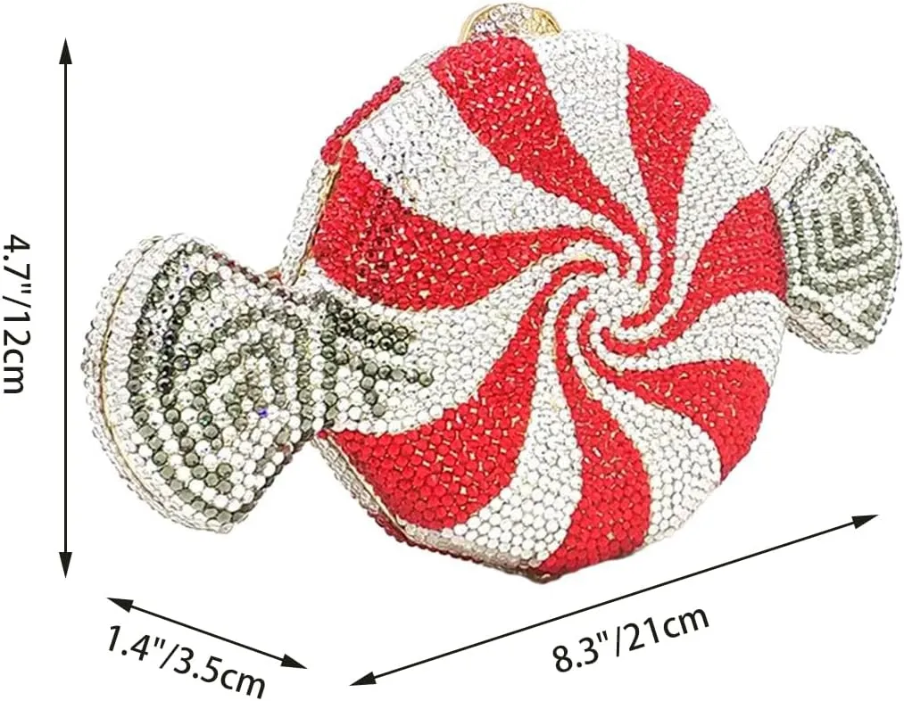Candy Shape Clutch Purse Shining Crystal Evening Bags Luxury Rhinestone Handbags for Prom Cocktail Party