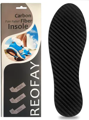 Carbon Fiber Insole for Turf Toe, Foot Fractures, Hallux Rigidus, Limitus, Rigid Insert for Sports, Hiking, Trekking, Basketball, Running, Alternative to Post Op Shoe 225 mm