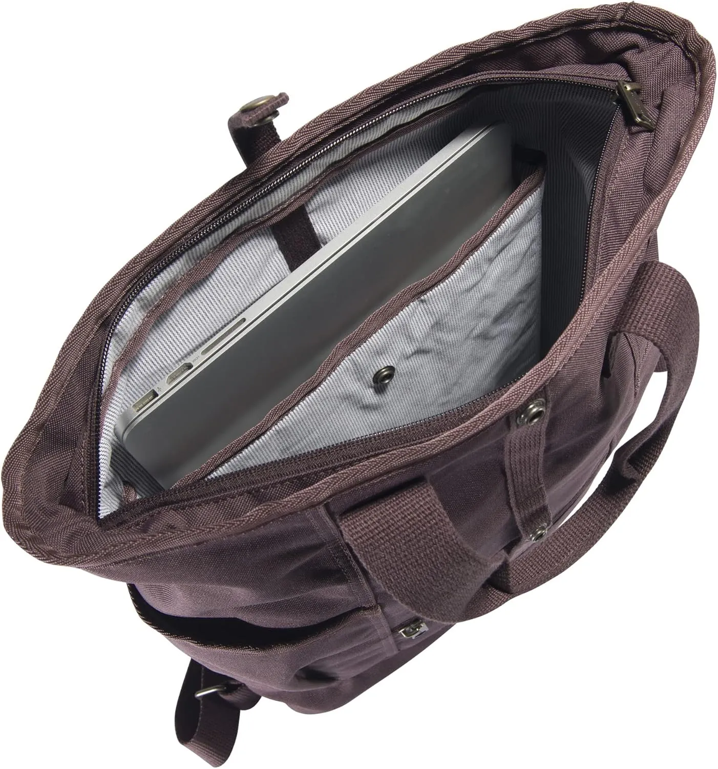 Carhartt Convertible, Durable Tote Bag with Adjustable Backpack Straps and Laptop Sleeve, Wine, One Size
