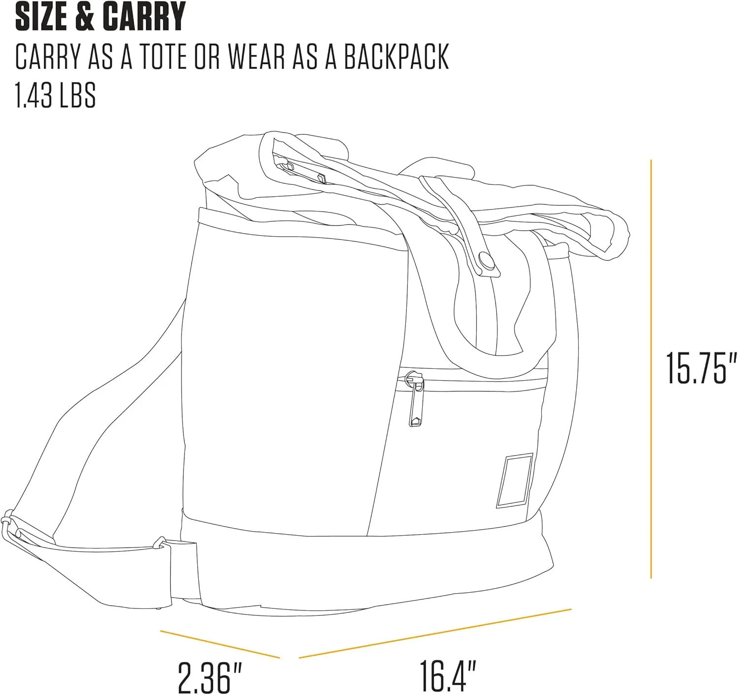 Carhartt, Durable Bag with Adjustable Straps and Laptop Sleeve, Convertible Backpack Tote (Black), One Size