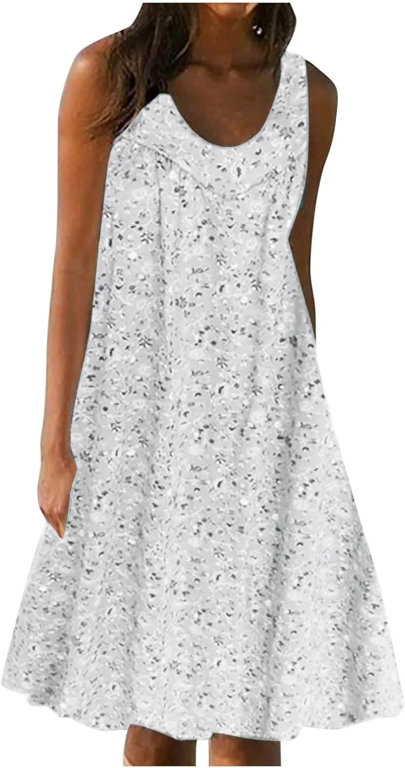 Ceboyel Womens Summer Tank Dresses Sleeveless Flowy Beach Dress Trendy 2024 Boho Sundreses Vacation Cute Clothing