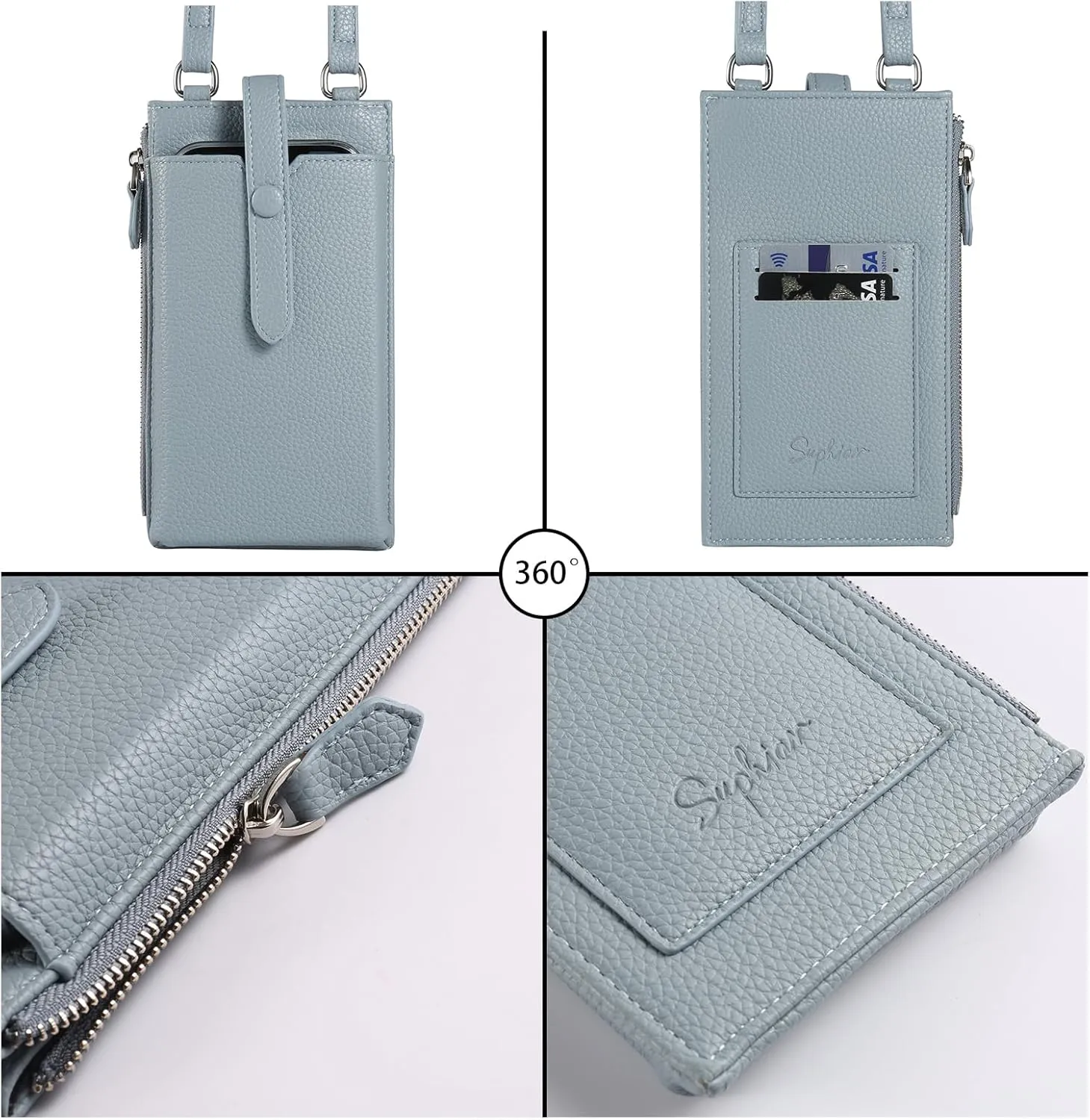 Cell Phone Purse Wallet Small Crossbody Bags for Women with Adjustable Shoulder Straps and Card Slots
