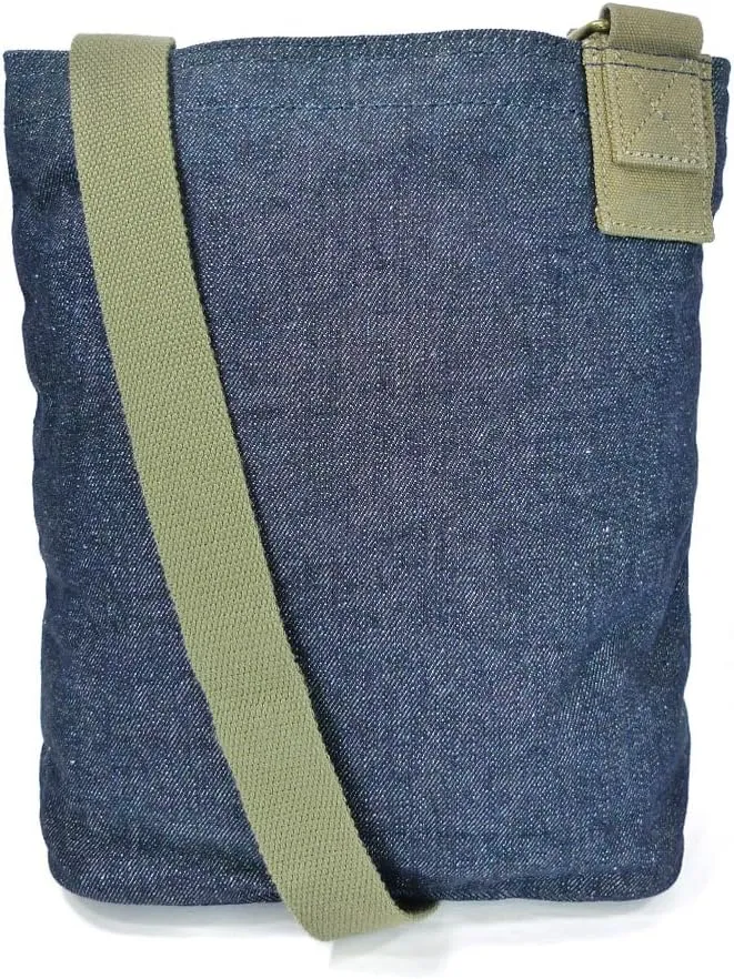 Chala Patch Cross-Body Women Handbag, Blue Denim Canvas Messenger Bag
