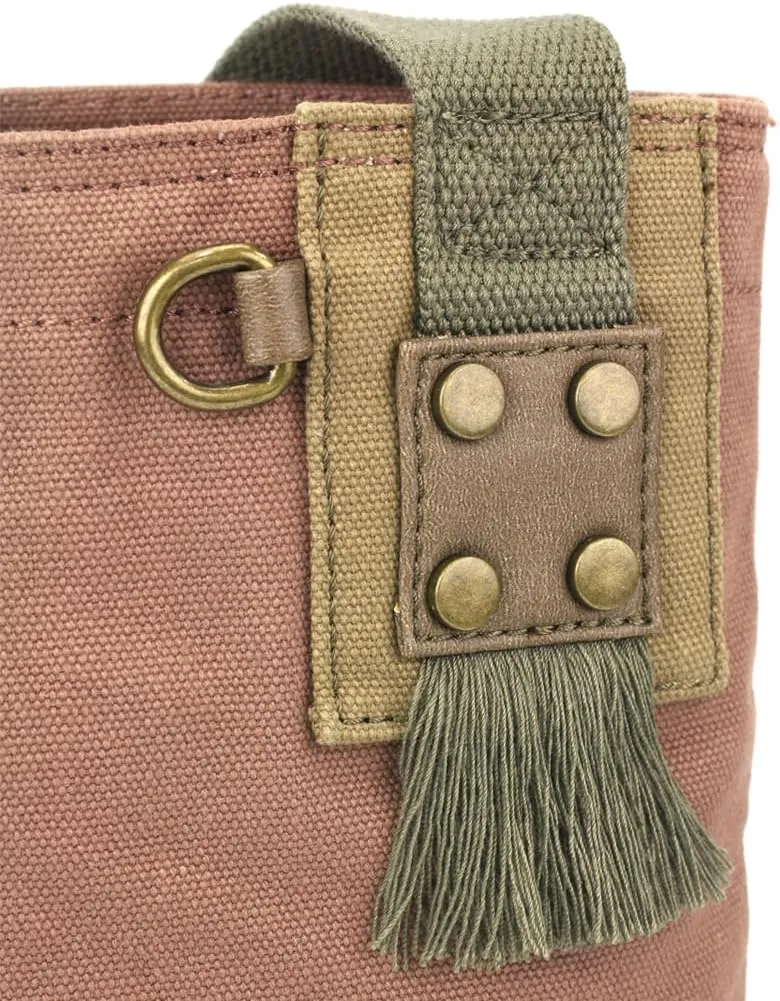 Chala Patch Cross-Body Women Handbag, Canvas Messenger Bag - Mauve