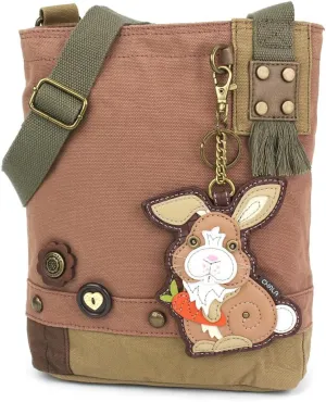 Chala Patch Cross-Body Women Handbag, Canvas Messenger Bag - Mauve
