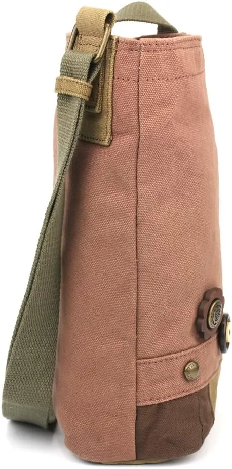 Chala Patch Cross-Body Women Handbag, Canvas Messenger Bag - Mauve