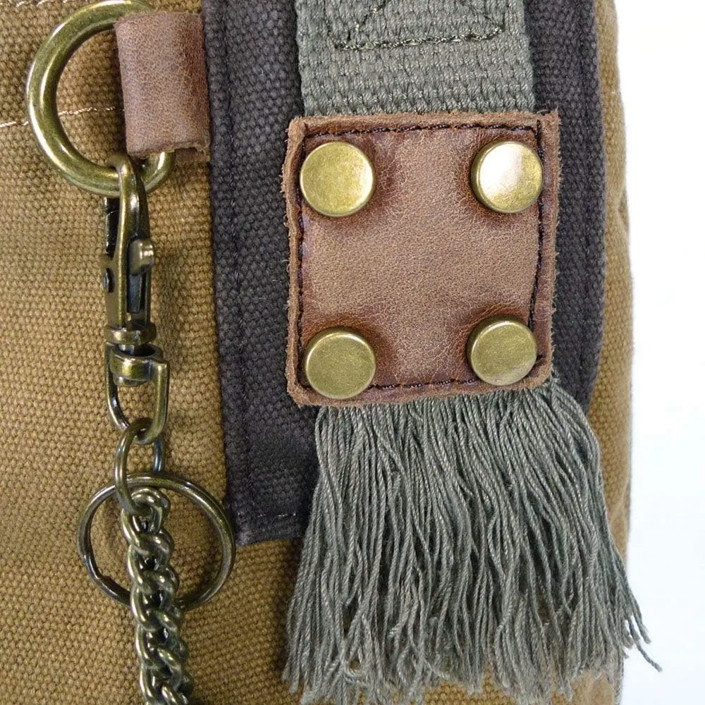 Chala Patch Cross-Body Women Handbag, Canvas Messenger Bag - Mauve