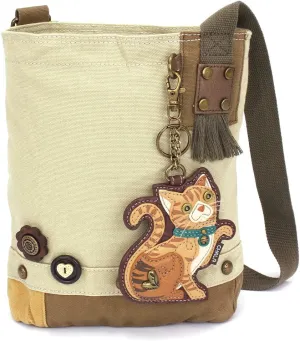 CHALA Patch Cross-Body Women Handbag, Sand Canvas Messenger Bag