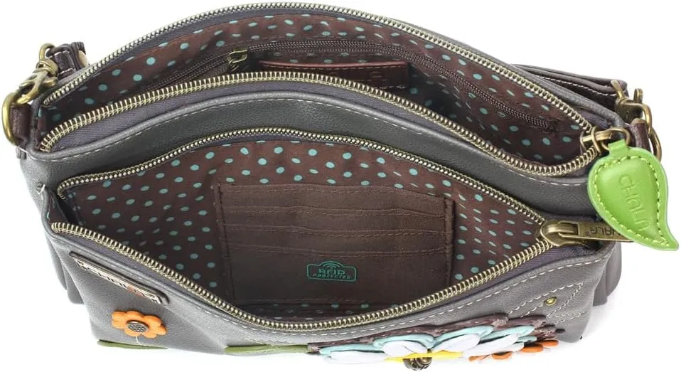 CHALA RFID Protected Vegan Leather Deluxe Crossbody Bag with Adjustable Straps