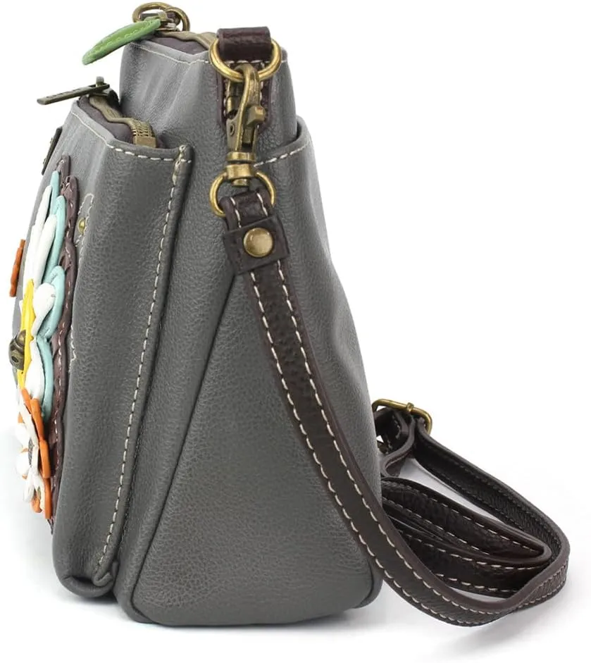 CHALA RFID Protected Vegan Leather Deluxe Crossbody Bag with Adjustable Straps