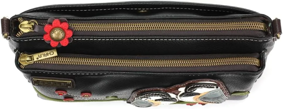 CHALA RFID Protected Vegan Leather Deluxe Crossbody Bag with Adjustable Straps