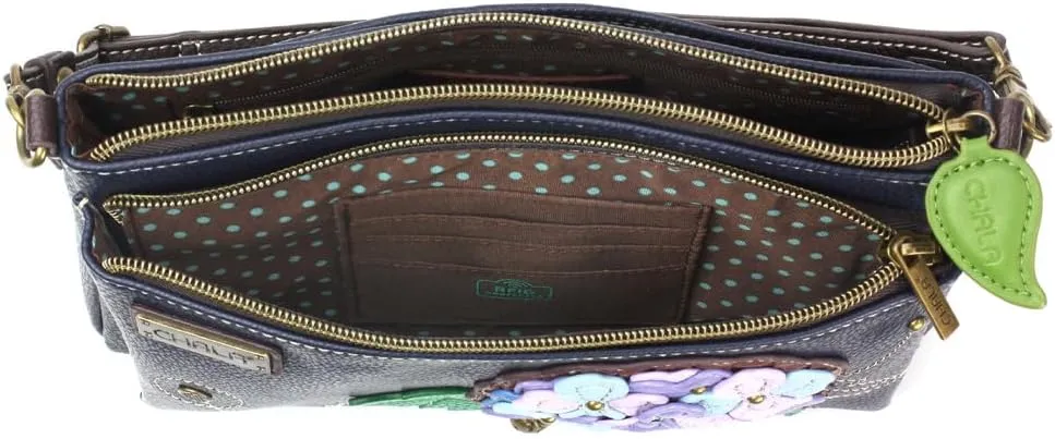 CHALA RFID Protected Vegan Leather Deluxe Crossbody Bag with Adjustable Straps