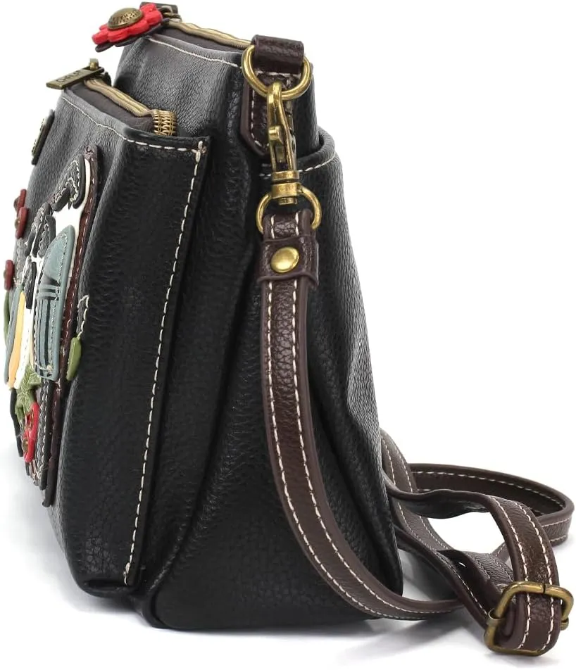 CHALA RFID Protected Vegan Leather Deluxe Crossbody Bag with Adjustable Straps
