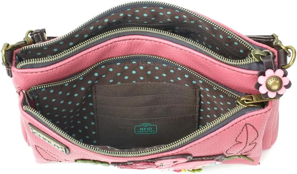 CHALA RFID Protected Vegan Leather Deluxe Crossbody Bag with Adjustable Straps