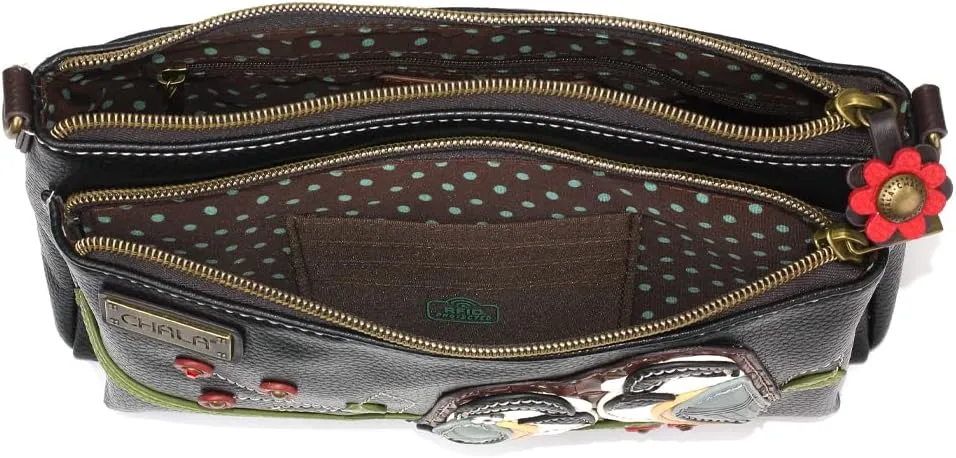 CHALA RFID Protected Vegan Leather Deluxe Crossbody Bag with Adjustable Straps