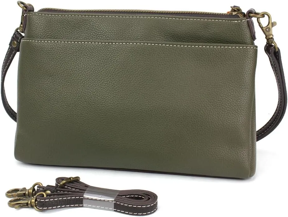 CHALA RFID Protected Vegan Leather Deluxe Crossbody Bag with Adjustable Straps