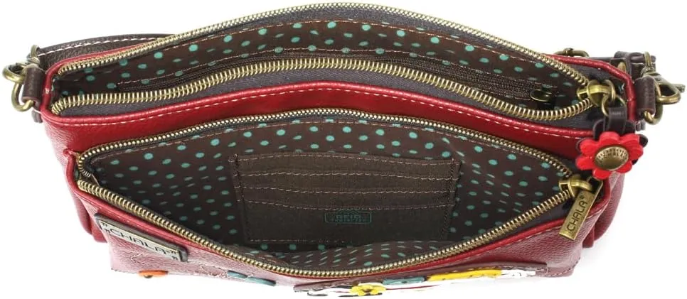 CHALA RFID Protected Vegan Leather Deluxe Crossbody Bag with Adjustable Straps