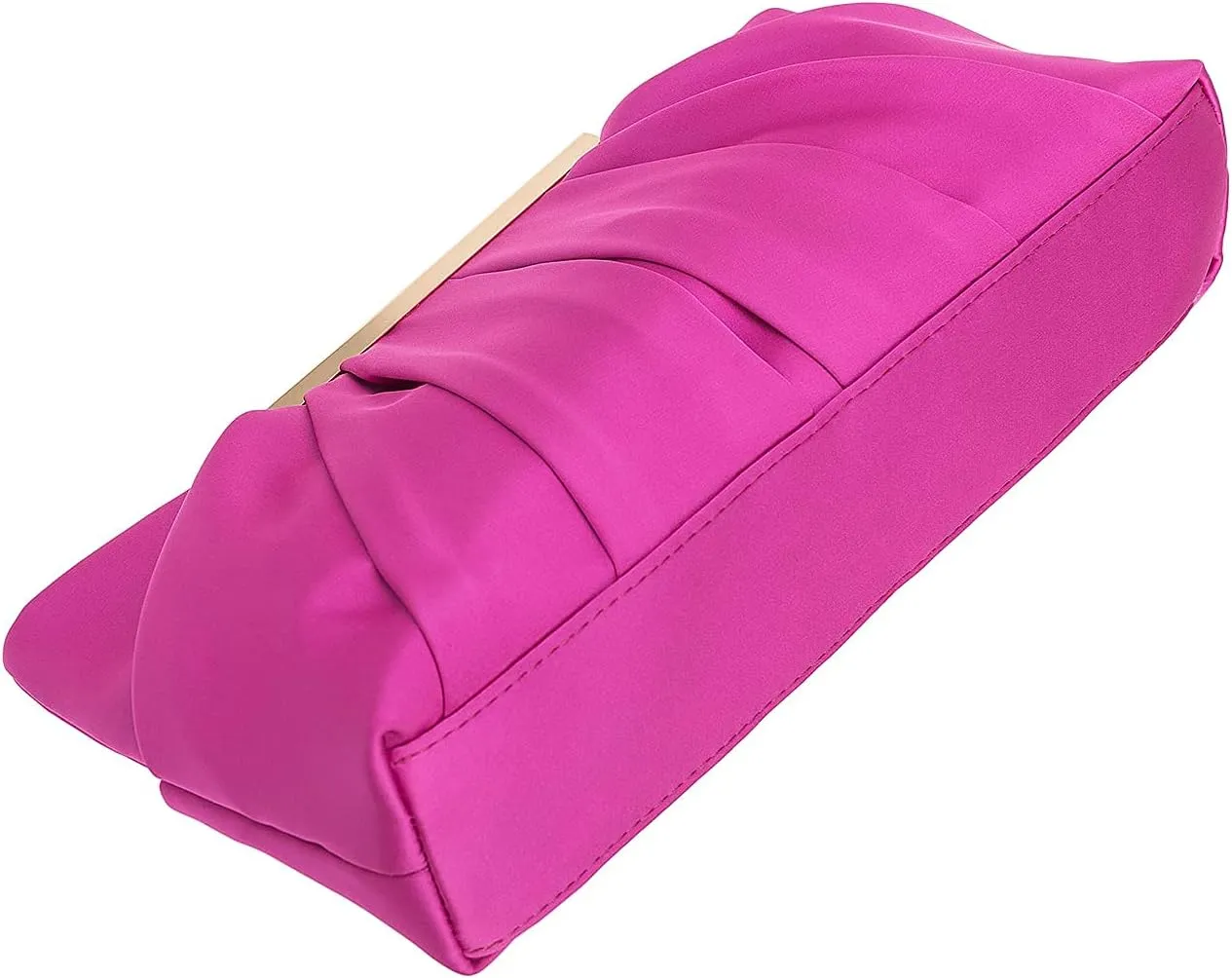 CHARMING TAILOR Clutch Evening Bag Elegant Pleated Satin Formal Handbag Simple Classy Purse for Women