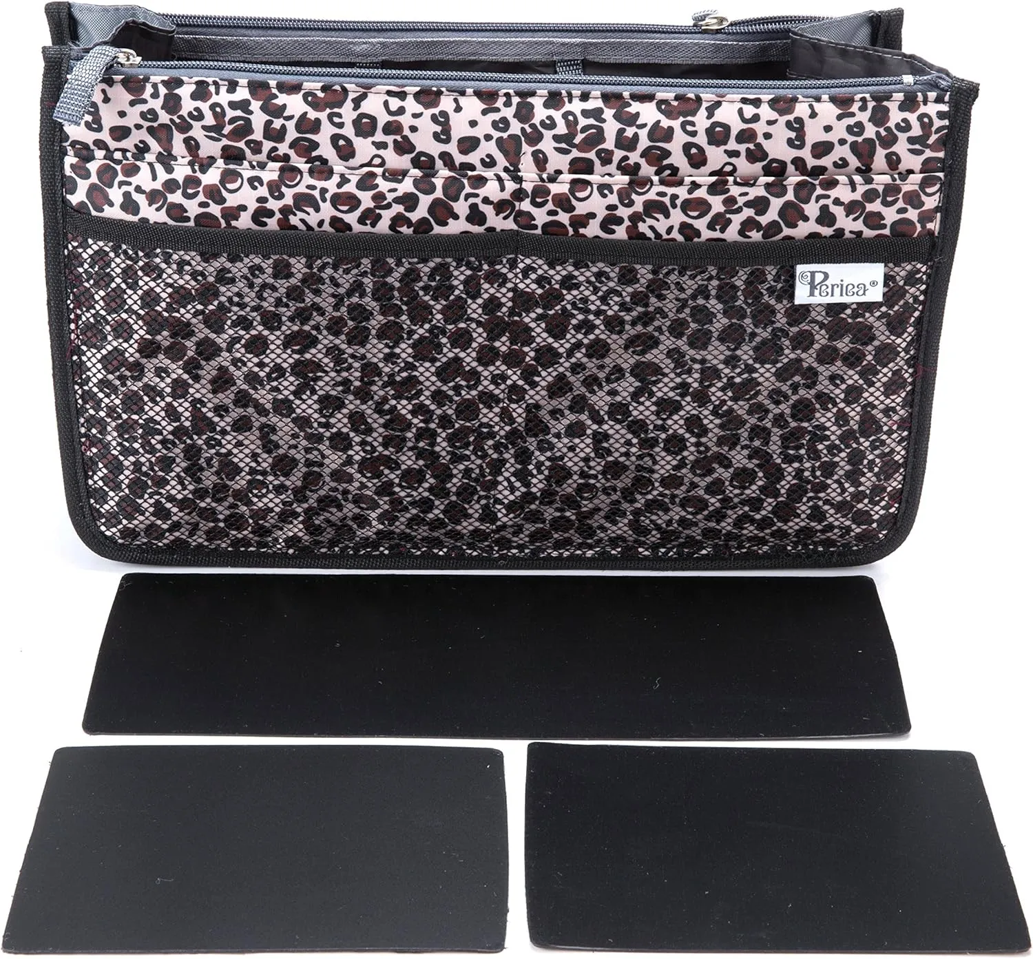 Chelsy Premium Rigid Purse or Organizer Insert (Large, Gold Leopard)
