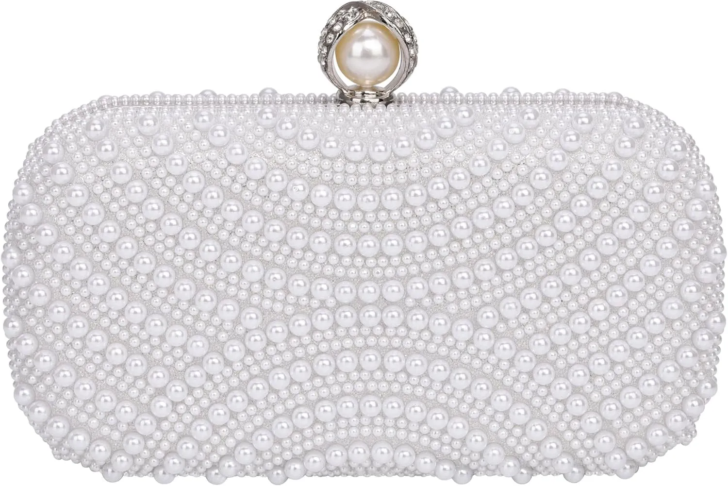 CHIC DIARY Pearl Purse for Women Wedding Crossbody Bag Evening Handbags Bride Small Clutch Purse White Beaded for Party
