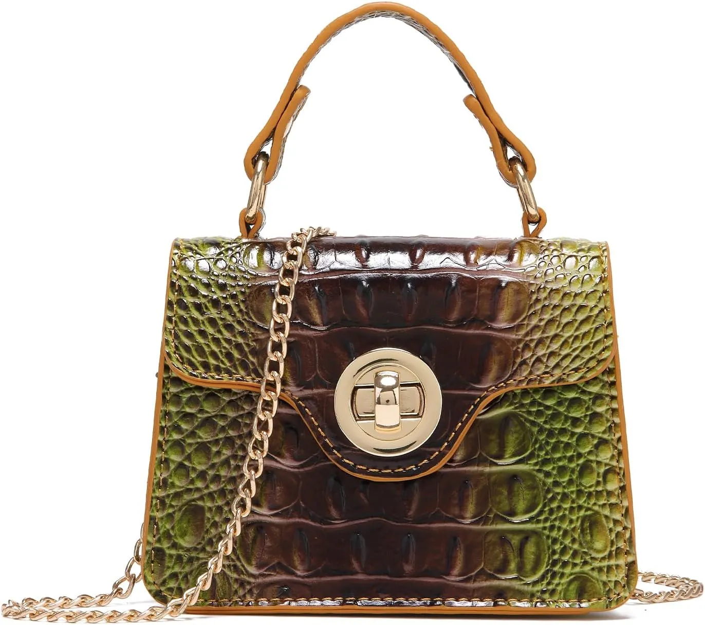Chic Women Crocodile Leather bags Mini Top-Handle Clutch Compact Evening Bag Stylish Accessory for Essentials