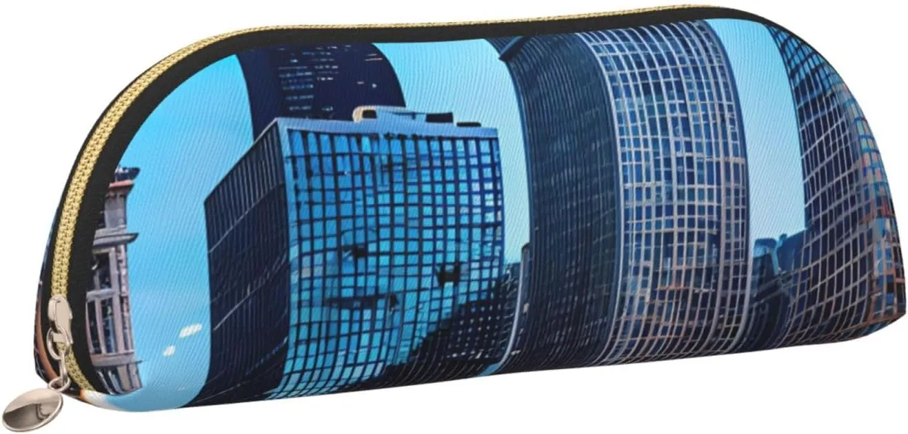 Chicago Reflect Print Stylish Mini Storage Bag for Eyebrow Pencils and Tiny Essentials