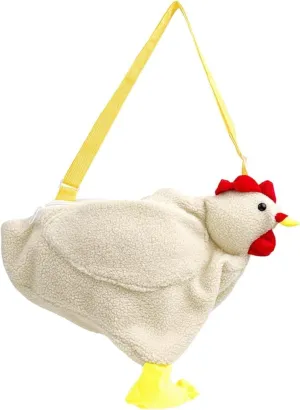 Chicken Purse Cute Chicken Bag Fluffy Hen Shoulder Plush Handbag Crossbody Purse,Funny Animal Cartoon Crossbody Bag