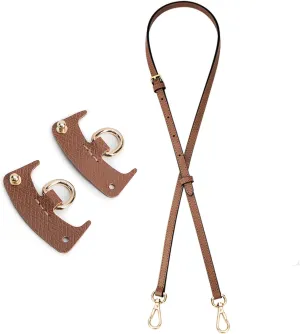 Chispee Mini Bag Straps for Longchamp Stylish Bag Transformation Accessories, Adjustable Crossbody & Shoulder Straps for Longchamp Le Pliage, Lightweight & Durable Handbag Strap for Women (Brown)