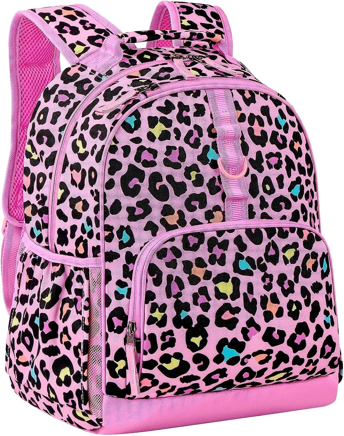Choco Mocha Cheetah Backpack for Girls, Kindergarten Backpack for Girls Ages 4-6, Kids Preschool Bookbag Girl 15 inch, Pink