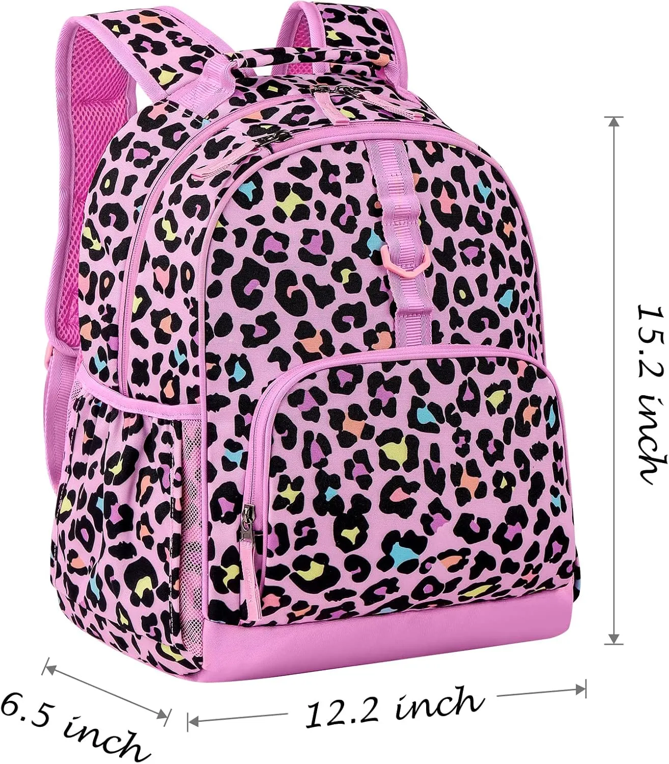 Choco Mocha Cheetah Backpack for Girls, Kindergarten Backpack for Girls Ages 4-6, Kids Preschool Bookbag Girl 15 inch, Pink