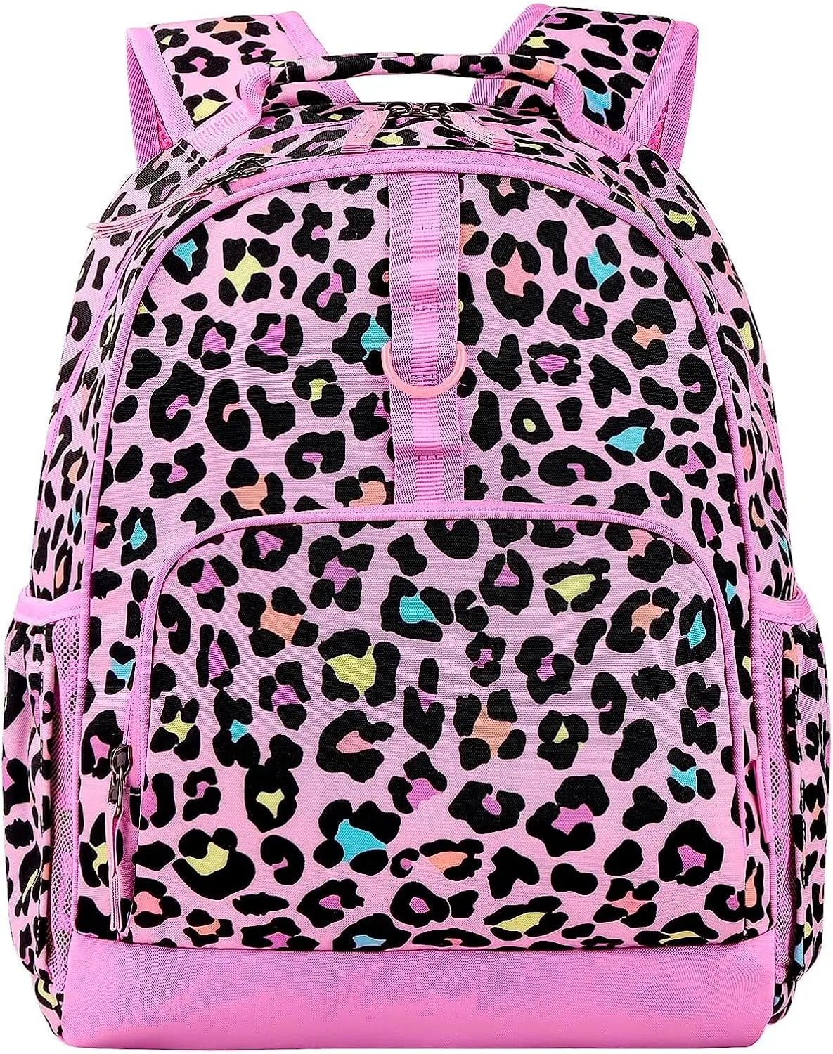Choco Mocha Cheetah Backpack for Girls, Kindergarten Backpack for Girls Ages 4-6, Kids Preschool Bookbag Girl 15 inch, Pink