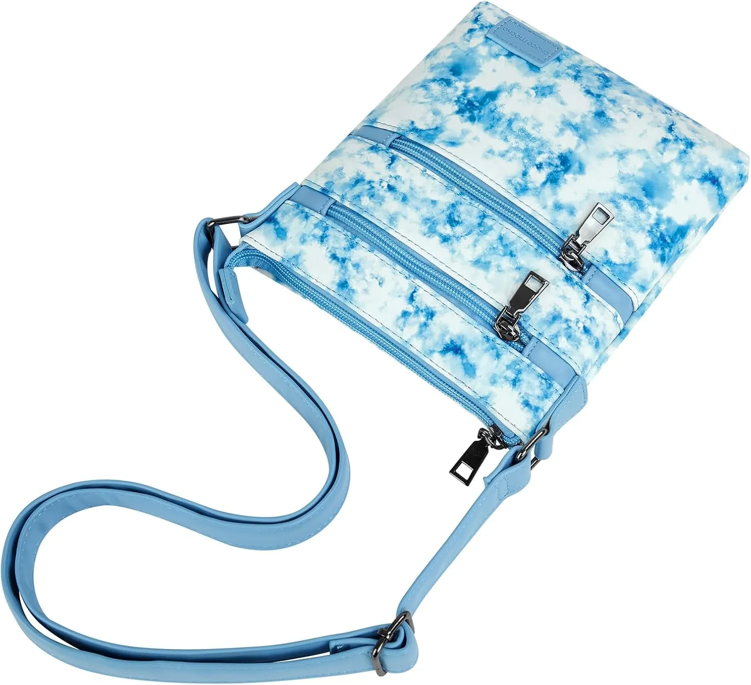 Choco Mocha Leather Crossbody Purse for Girls Triple Zipper