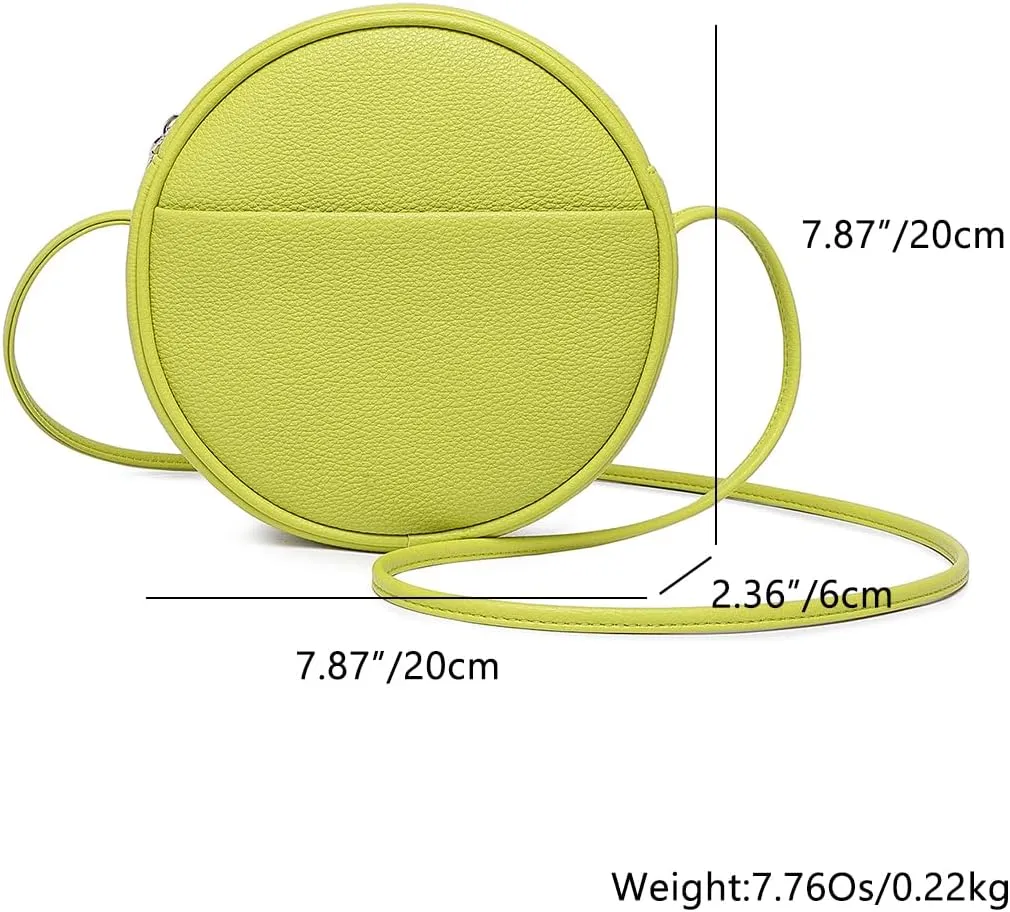 Circle Crossbody Bag for Women NYLON Circle Purse with Zipper Adjustable Knot Shoulder Straps