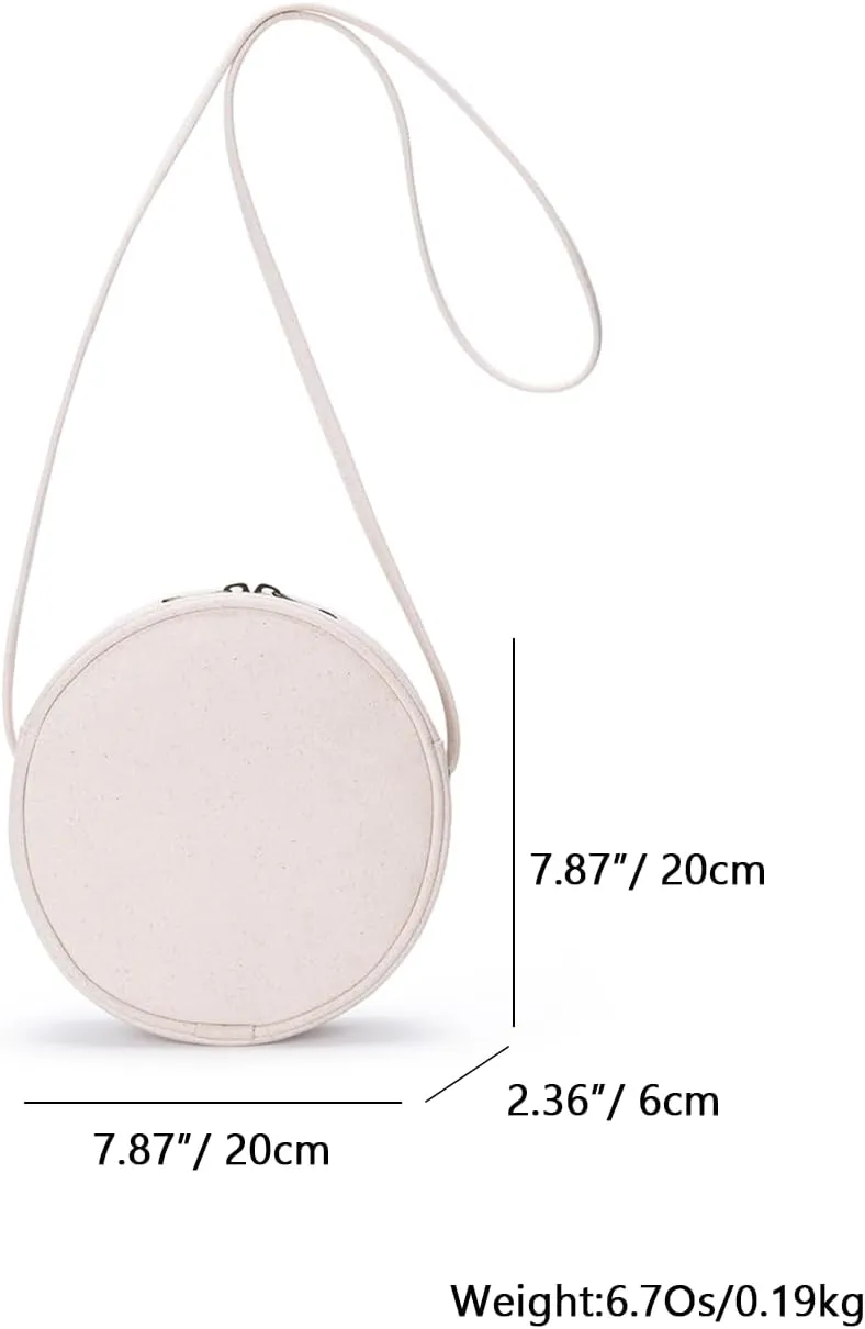 Circle Crossbody Bag for Women NYLON Circle Purse with Zipper Adjustable Knot Shoulder Straps