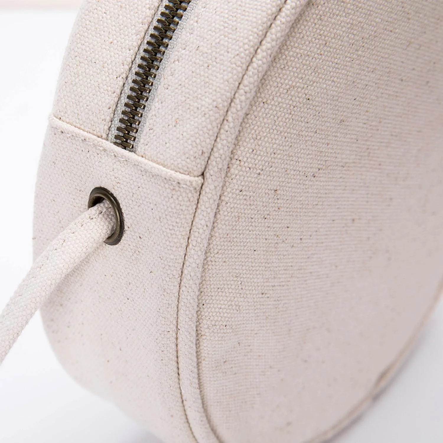Circle Crossbody Bag for Women NYLON Circle Purse with Zipper Adjustable Knot Shoulder Straps