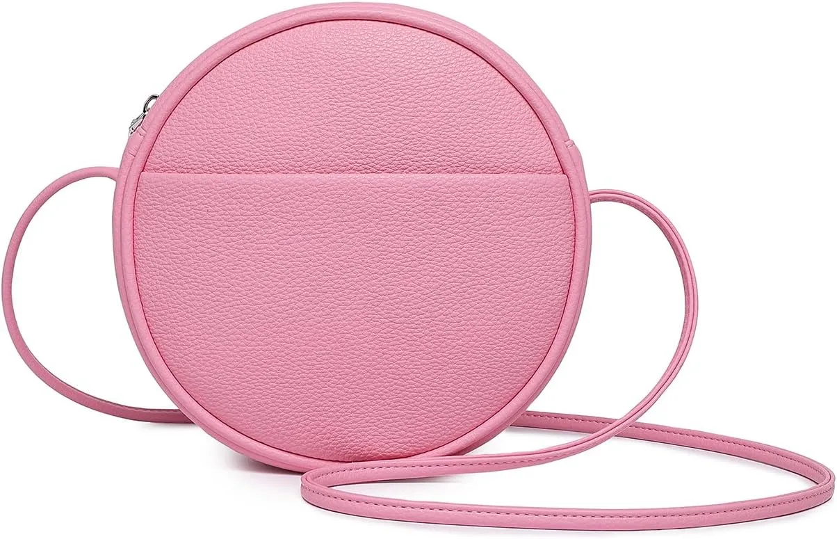 Circle Crossbody Bag for Women NYLON Circle Purse with Zipper Adjustable Knot Shoulder Straps